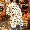 Damen Trendy Halloween-Print Langarm-Strickjacke Pullover für Lässige Herbstmode