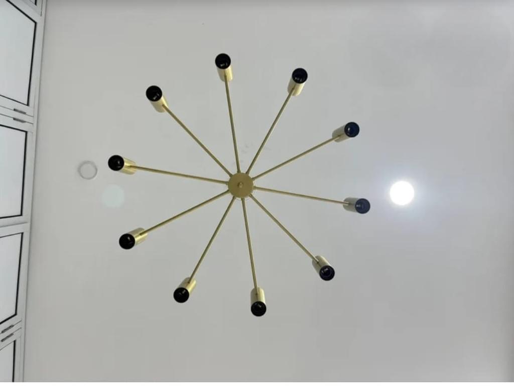20 Light Brass Pendant Mid Century Modern Raw Brass Sputnik chandelier light Fixture