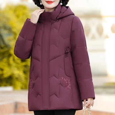 Winter Down Coat for Women Vintage Plus Size Outerwears Hooded Elegant Thick Warm Down Jacket Woman Parkas