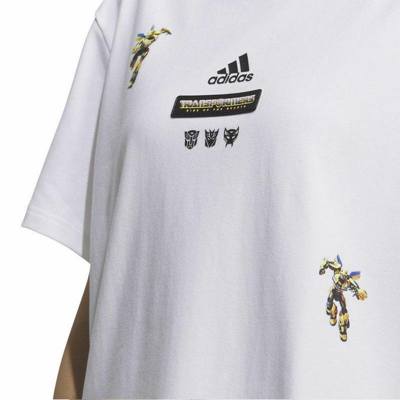 Adidas Cartoon Robot Print Crew Neck Short Sleeve T-Shirt Women Tops White IU4753