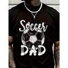Men's Family Soccer Team Casual T-Shirt, Crew Neck, Regular Fit, Suitable For All Seasons,Soft Comfortable, Streetwear