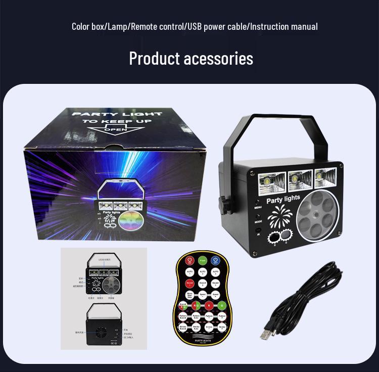 USB Outdoor String Lights: KTV Disco Sound-Controlled Rotating Stage Lights