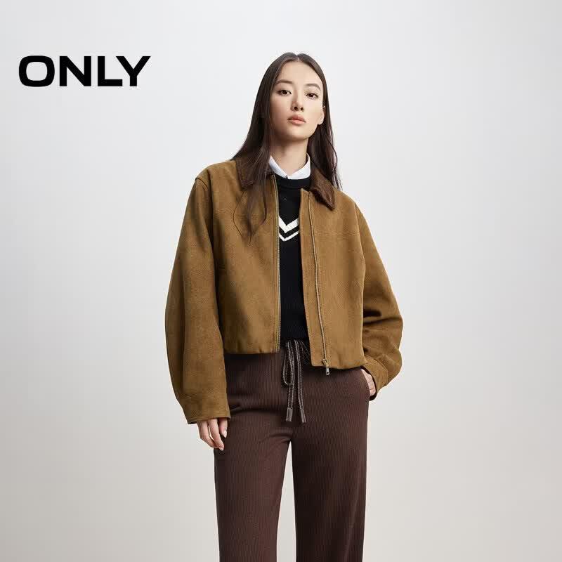 ONLY Women s Retro Corduroy Lapel PU Jacket XS
