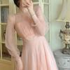 Rochie roz de zână cu mânecă lungă de primăvară timpurie