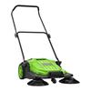 Walk-Behind Hand Push Floor Sweeper, Manual Floor Sweeper Non-Electric with 650mm Sweeping Width, 18.9L Waste Container & Adjustable Folding Handle
