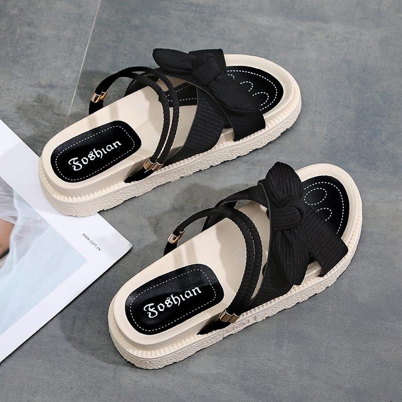 Célébrité internet nœud femme 2025 nouvel été nouveau généreux confortable léger deux façons de porter sandales vent féerique extérieur