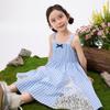 Xiaoyinman Girls' Sweet Lace Bow Plaid Suspender Dress