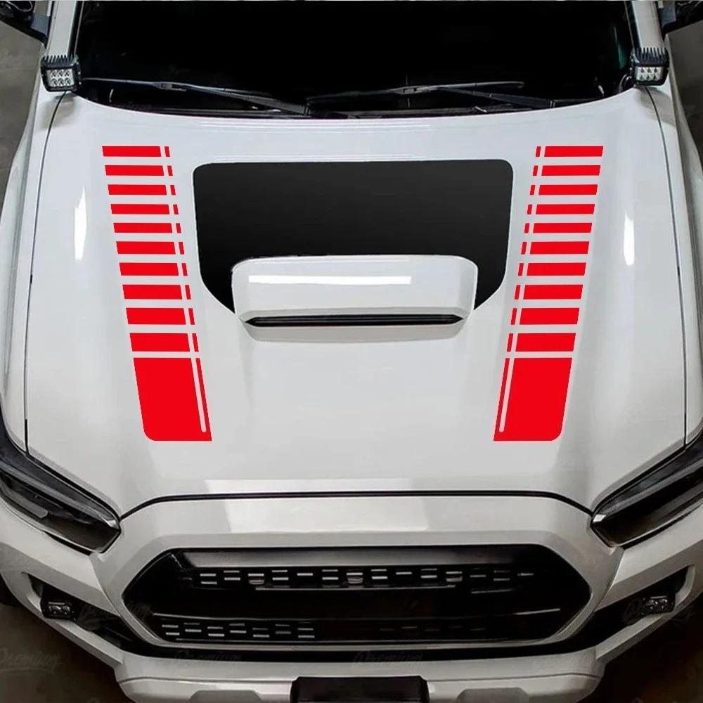 Car Engine Hood Modified Sticker Racing Stripe Sport Style Vinyl Decal For Cars Vans SUV Trucks Off-road Decoration Accessories