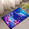 Vibrant Shark & Coral Reef Area Rug - Durable  Crystal Velvet Carpet, Underwater Theme with Colorful Fish & Coral, Perfec