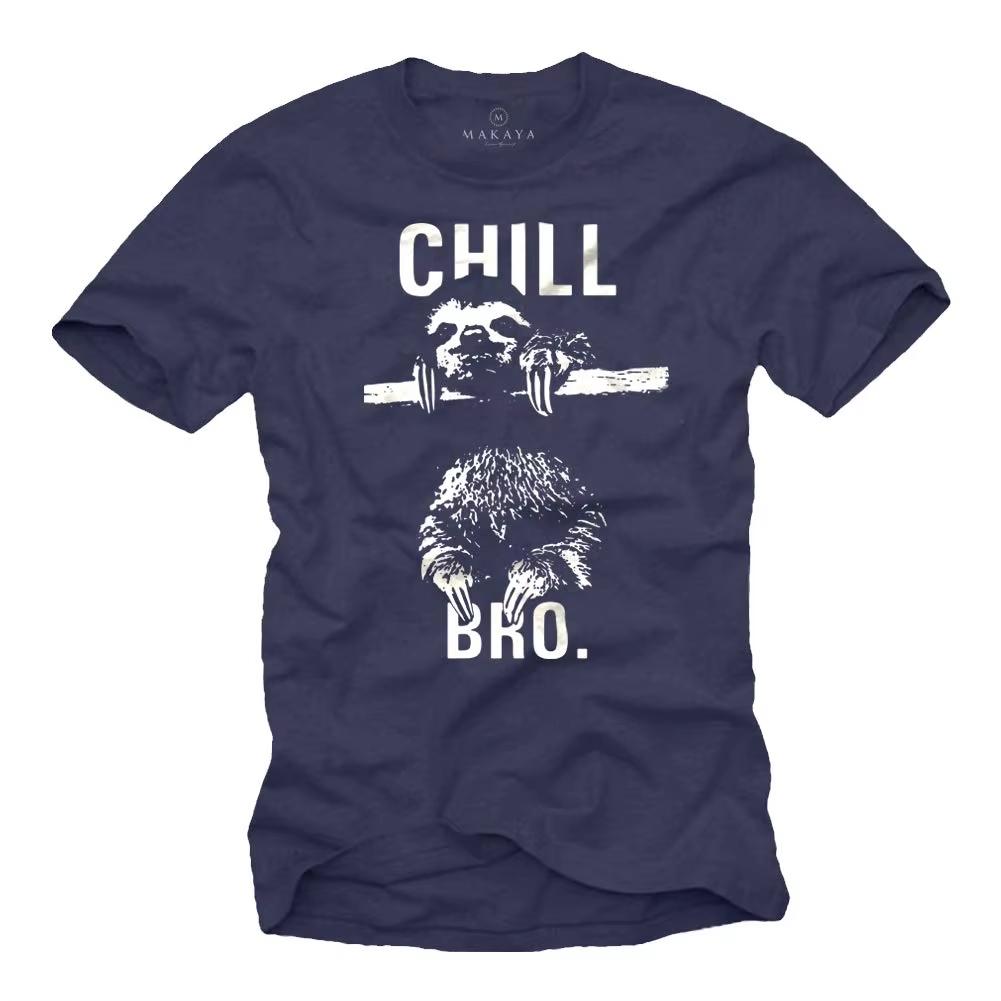 Makaya Cool Swag TShirt with Sloth Chill Bro Unisexs T Shirt Women Fashion Shirt Cute Tops