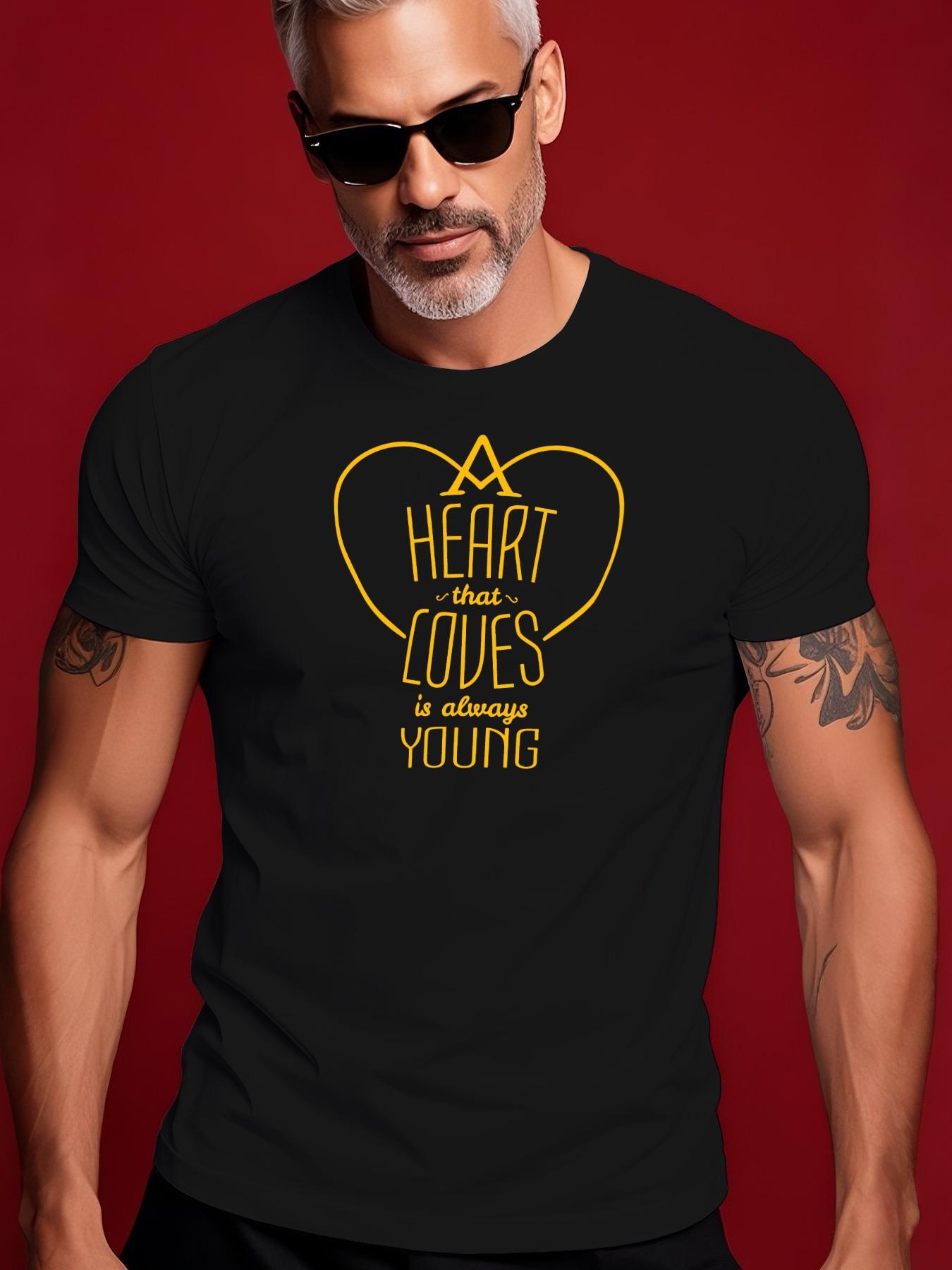 Summer Graphic Tshirt - Light Grey with Yellow HEART LOV... S