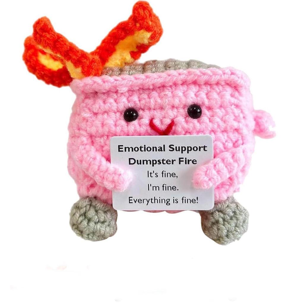 Handmade Knitted Fire Extinguisher Box Doll - Cute and Creative Yarn Ornament