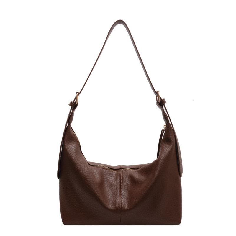 

Fashion large-capacity commuter bag women s autumn and winter new trendy and versatile high-quality textured shoulder crossbody armpit bag one size fits all коричневий