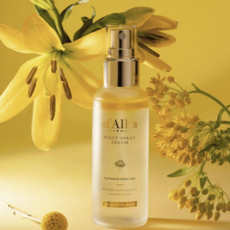 d'Alba White Truffle First Spray Serum Facial Mist 100ml – Hydrating & Glow Boosting Vegan Oil-Serum Mist