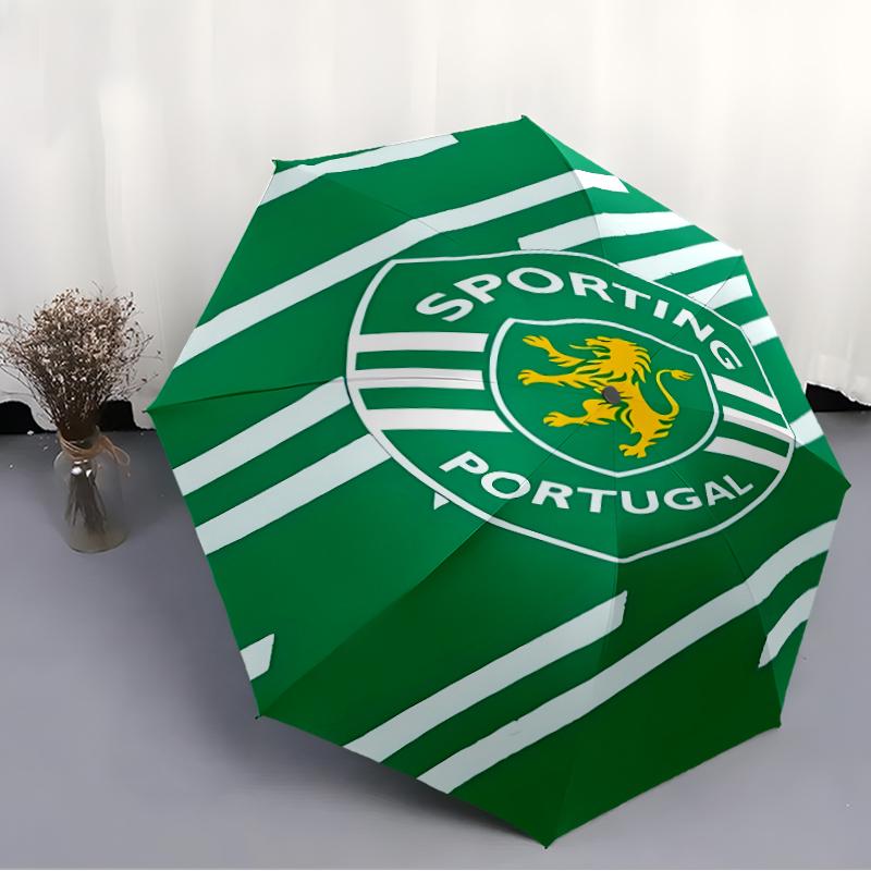 Printed Sporting CP logoPrinted Folding Umbrella,Outdoor,Leisure,And Travel Umbrella,Durable Umbrella Fabric,Birthday And Holiday Gift