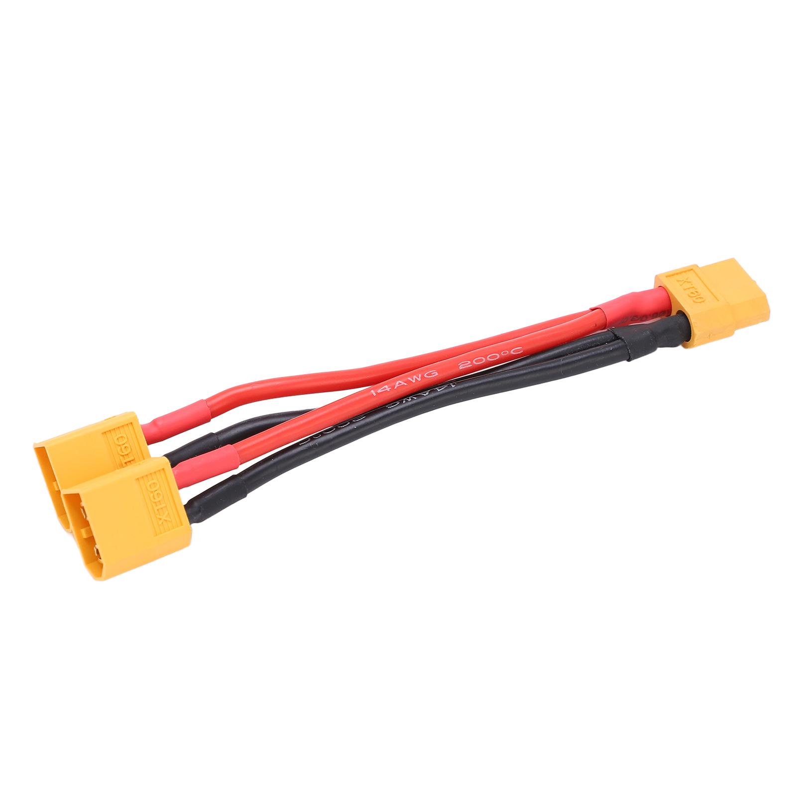 

Кабель паралельного з єднувача акумулятора XT60 Подвійний подовжувач Y-розгалужувач 1 гніздовий до 2 штифтових Силіконовий дріт