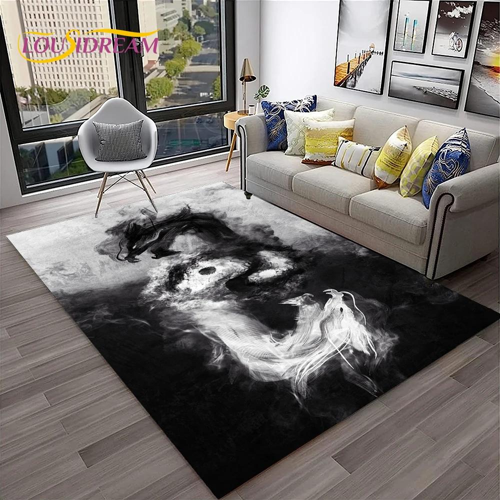3D Chiński Smok Mit Sztuka Kreskówka Dywanik Dywan do Domu Salon Sypialnia Sofa Wycieraczka Dekor, Dywanik do Zabawy dla Dzieci Antypoślizgowa Mata Podłogowa