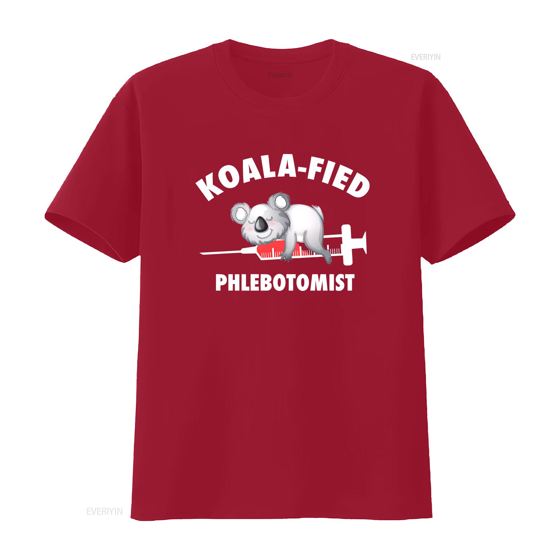 Koalafied PhlebotomisT T Shirt Nurse Funny Nursing Phlebotomy vintage Washed fashion Stretched Casual Unisex Breathable homme S