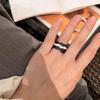 Black Modern Minimalist Ring With Chic Foil Texture Design For Everyday Elegance And Versatility
