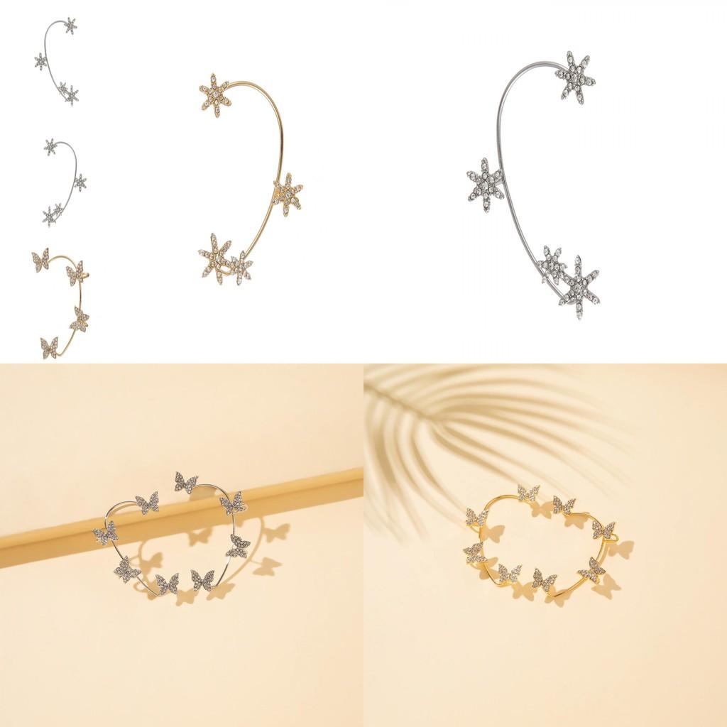 Modern Right Ear Silver Snowflake Ear Cuff For Women Stylish Alloy Jewelry