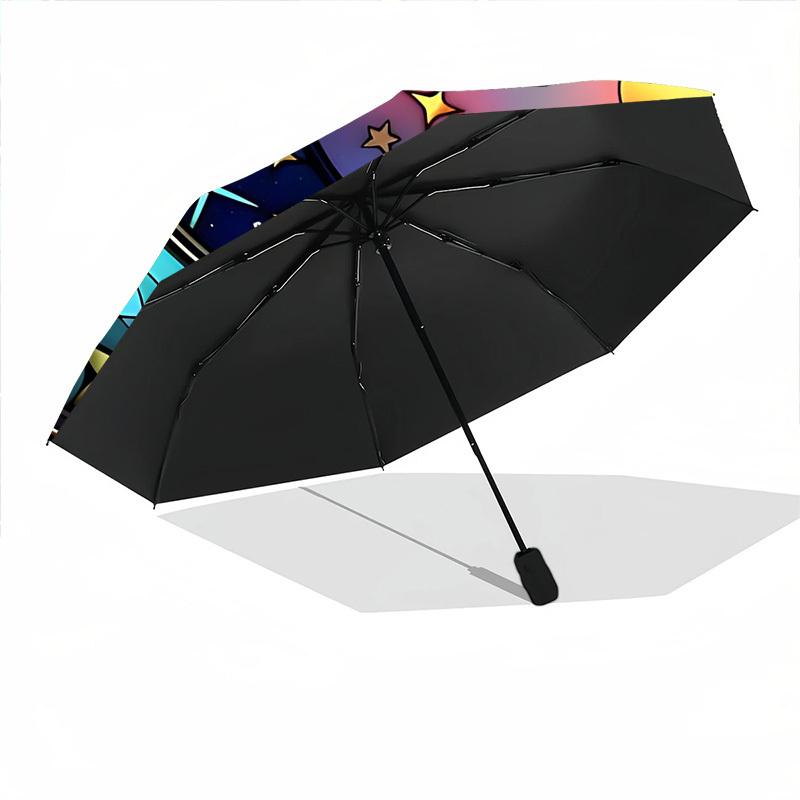 1pc Celestial Stained Umbrella - Portable Home Essential, Durable Iron Frame with Rod Structure, Fashion Lovers yy250910057