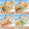 Nordisch gemalte Blumen digital bedrucktes Polyester Superfeine Faser beidseitiger Fleece Strandurlaub Badetuch, Strandtuch