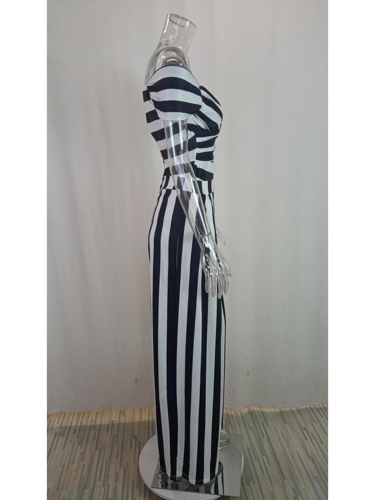 Chic One-Shoulder Printed High-Waisted Women's Jumpsuit