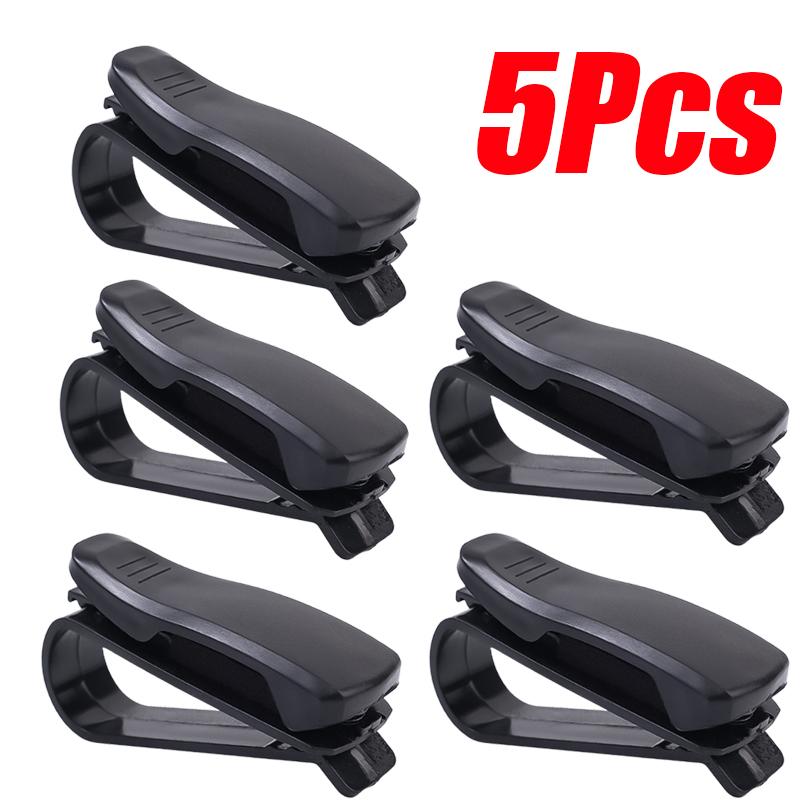Car Eyeglasses Card Ticket Holder Fastener Black Sunglasses Clip Holder Bracket Name Card Holder Interior Accessorie 1/2/5pcs