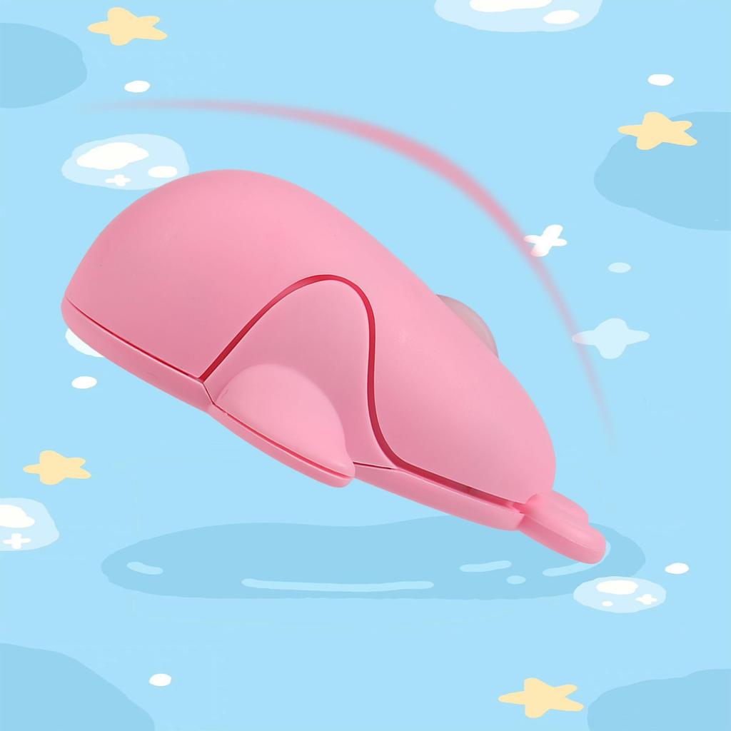 Fmlyhom Wireless Mouse, 2.4Ghz, Cute Animal Dolphin Mouse Style, Optical, Lightweight, Wireless, USB, Compact, Quiet, Kids Mouse, Compatible with