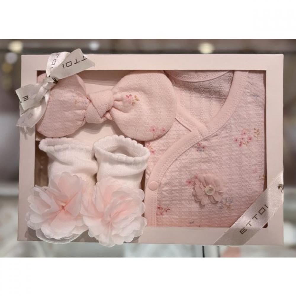

ETTOI Набор: Детское платье X Повязка на голову X Носки 07t117181s3 Pink/3M(60)