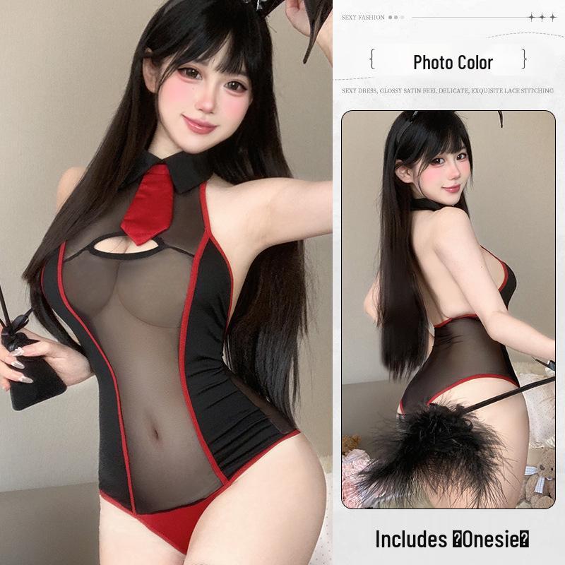 Passionate Temptation See-through Mesh Bodysuit Bunny Girl Quick Release Set
