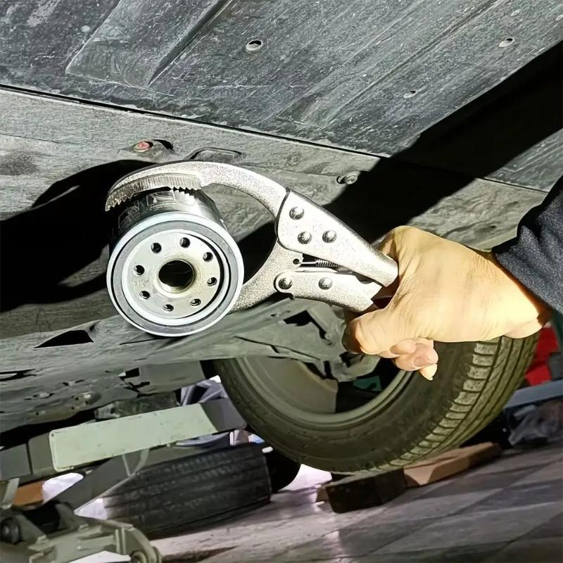 Chromeplate Adjustable Oil Filter Wrench 50mm-90mm Automotive Oil Filter Extractor Locking Pliers Manual Wrench Removal Tools