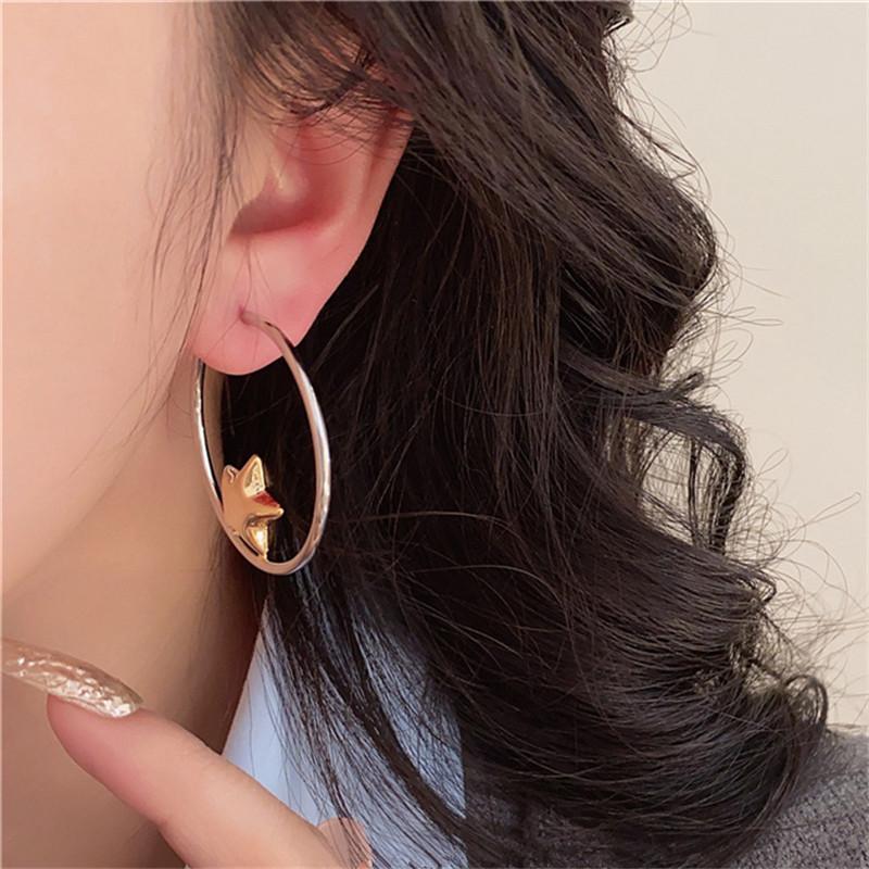 Zinc Alloy Minimalist Earrings Gold Star Pendant Women's Fashion Elegant Party Accessories