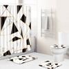 Retro Geometric Bathroom Four-Piece Waterproof Shower Curtain Bedroom Non-Slip Carpet Floor Mat Door Mat