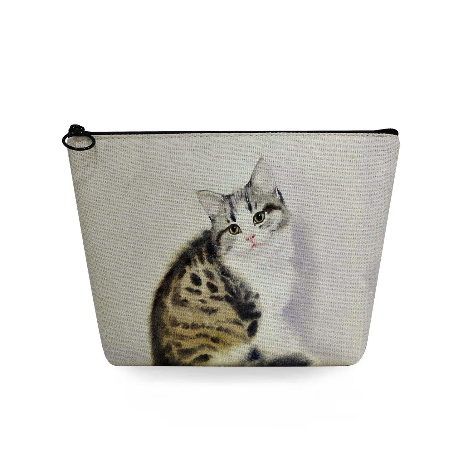

Women Cat Print Cosmetic Bag Toiletries Organize Travel Storage Case 6718 KTB