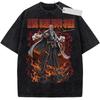 Summer Anime BLEACH Yamamoto Genryuusai Shigekuni Washed T Shirt Unisex Cotton Harajuku Unisex Streetwear Fashion Oversized Tshirt