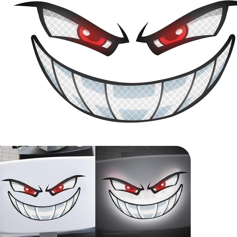Reflective Film Decal Demon Eye Car Body Sticker Waterproof Vinyl for Car Motorcycle Helmet Scooter Night Safety Warning Sticker