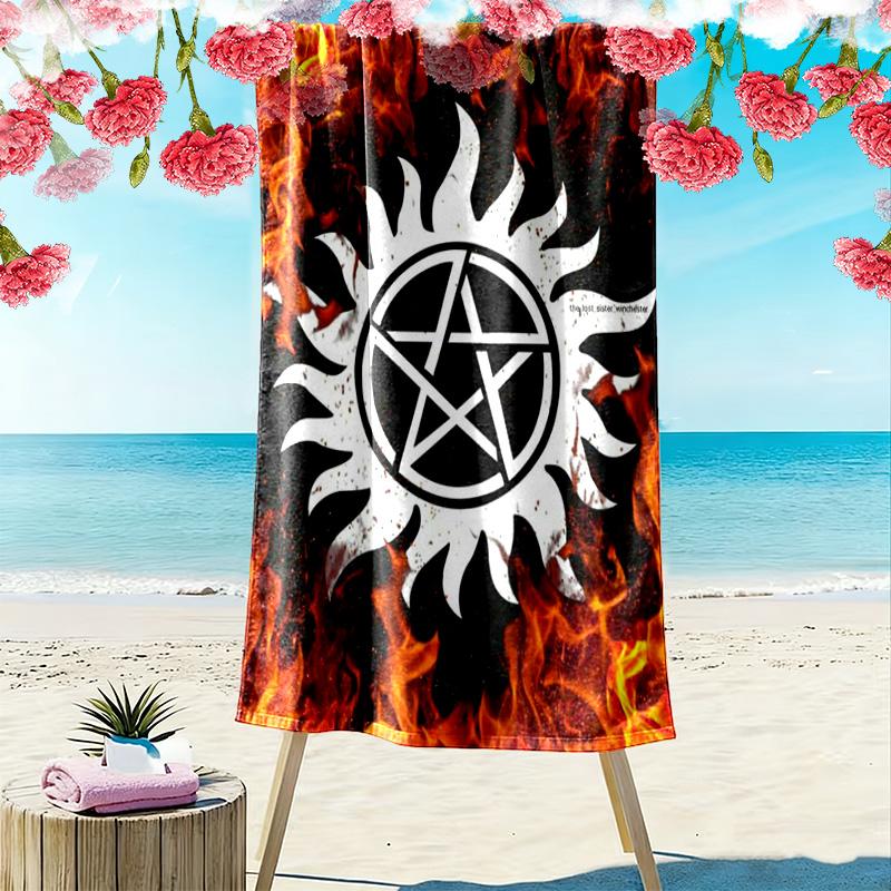 Wizard Magic & Witch Spell 2D Flat Print Beach Towel, Large Soft Quick Dry Towel for Beach Camping SwimmingZSTJ0915392