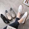 Women's Casual Shoes 2025 Spring and Autumn Cowhide Comfortable Soft Sole Flat Bottom Mom Single Shoe with Plush Casual Shoes