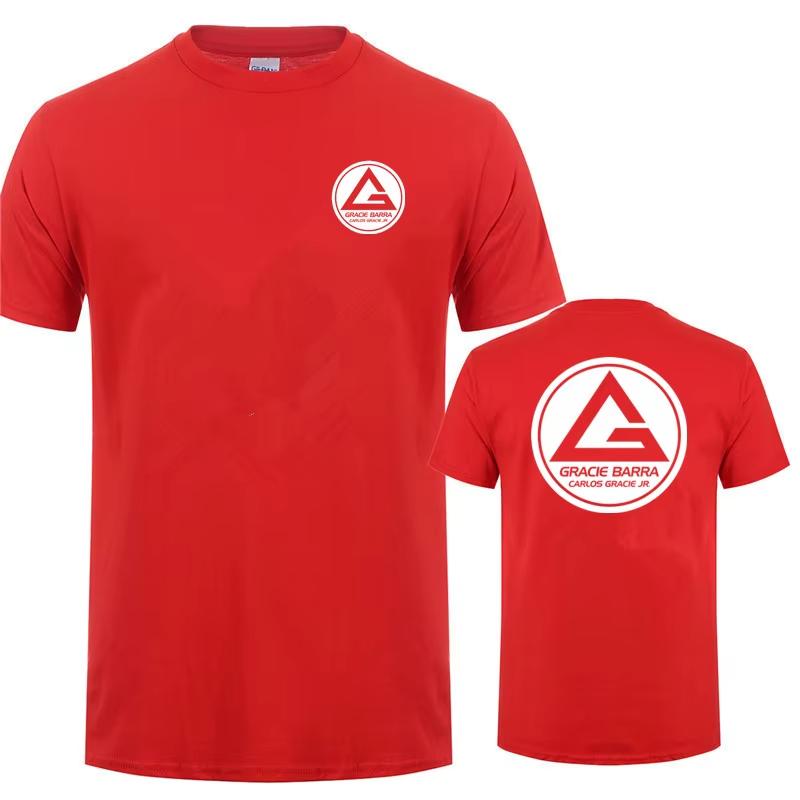 Gracie Barra Carlos GR Brazilian Jiu Jitsu T-Shirt Sommer Herren O-Ausschnitt Baumwolle Kurzarm T-Shirts Mode Coole Oberteile T-Shirt