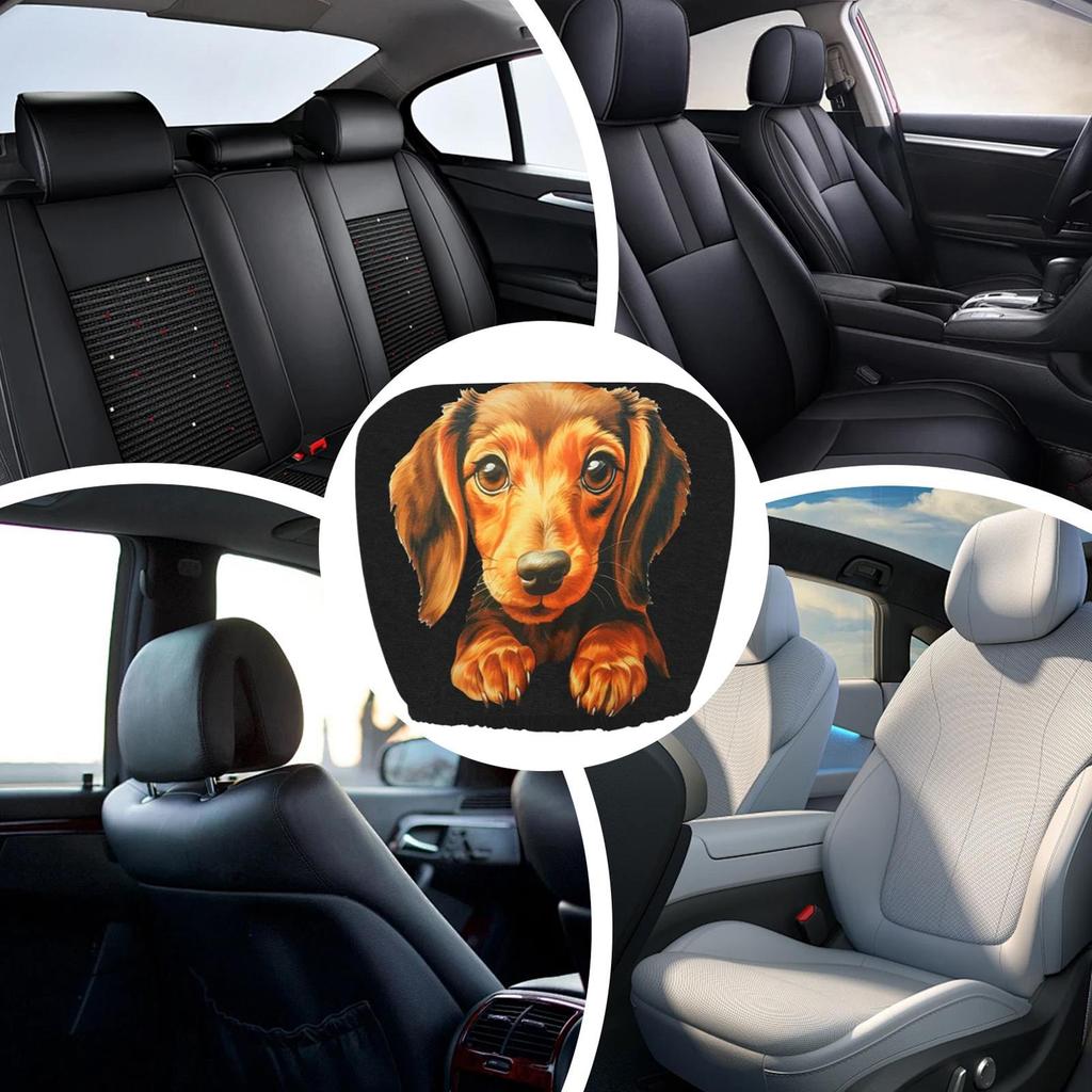 1ks Potahy opěrky hlavy do auta s potiskem psa Ochranný potah opěrky hlavy na přední sedadlo Pružný chránič interiéru automobilu Dekorativní potah