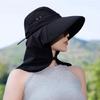 Women Sun Hat Bucket Hat with Large Shawl for Travel Hiking Shopping