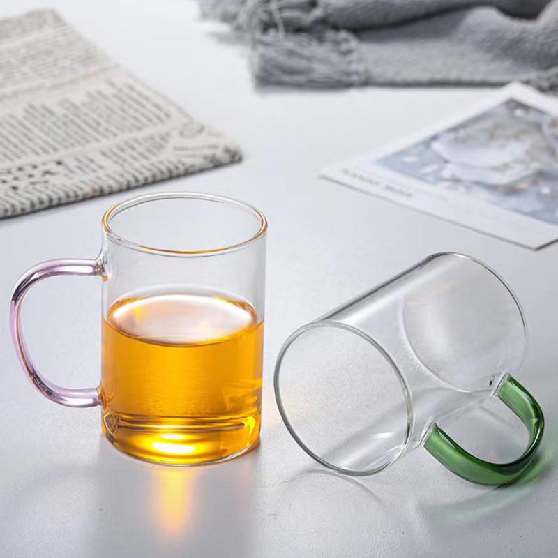 Transparent Glass Cup With Handle Water Tea Milk Coffee Mug Durable Beer Wine Juice Drinks Cup Glass Drinkware