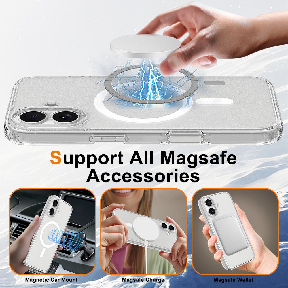 Für iPhone 16 Plus Hülle Kompatibel mit MagSafe TPU+Acryl Handyhülle mit Kamerasteuerungstaste