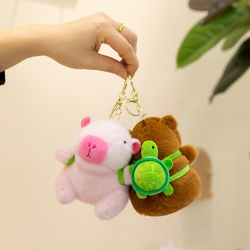 Pink Capybara Plush Keychain: Cute & Creative Charm Pendant for Backpacks