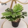 Artificial Monstera Leaves Vivid Fresh Keeping 9 Forked Fake Potted Green Plant Leaves Party Supplies