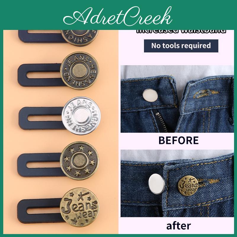 Magic 5pcs Metal Extender Button For Pants Jeans Free Sewing Adjustable Size Retractable Waist Extenders Button Universal Buckle