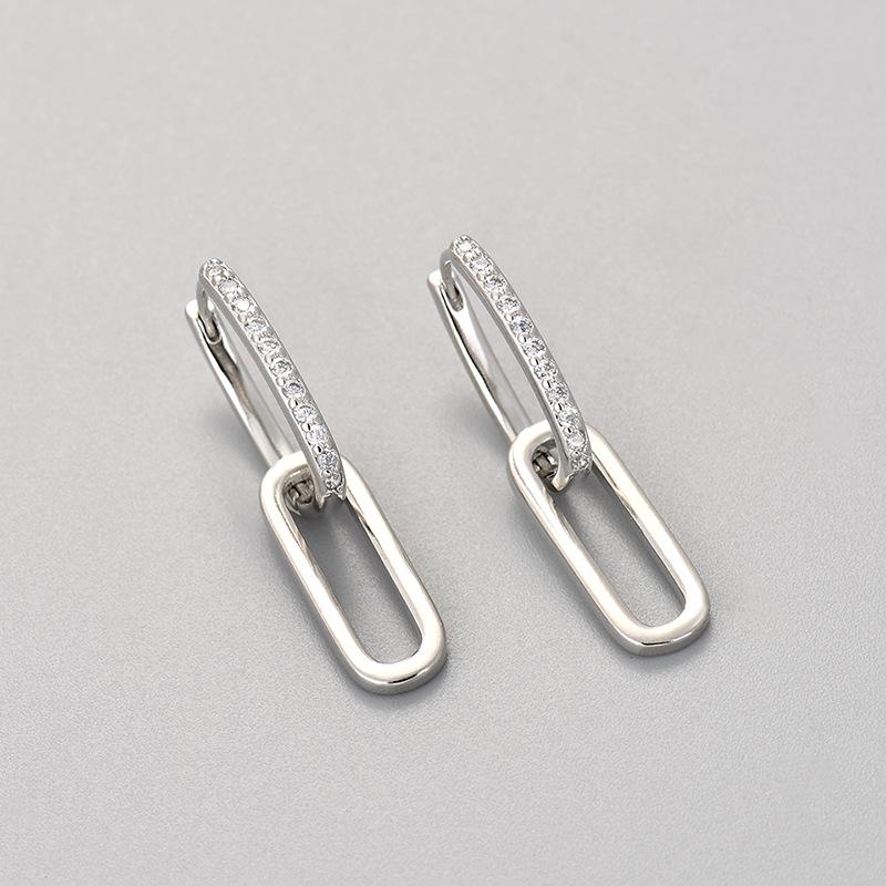 

Овальные серьги корейского дизайна: Холодный стиль, уникальный микро-инкрустированный циркон, ретро и изысканный для женщин Copper