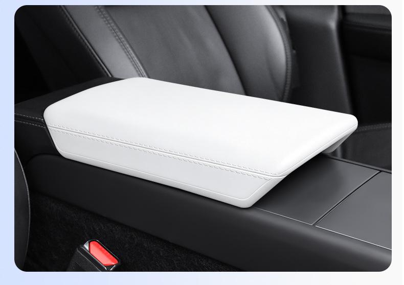 Black & White Silicone Armrest Cover for Tesla Model Y/3/YL – Scratch & Wear Resistant