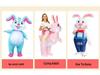 Cycling Style Full Body Easter Bunny Inflatable Costume - Blue Pink Festival Cosplay Doll